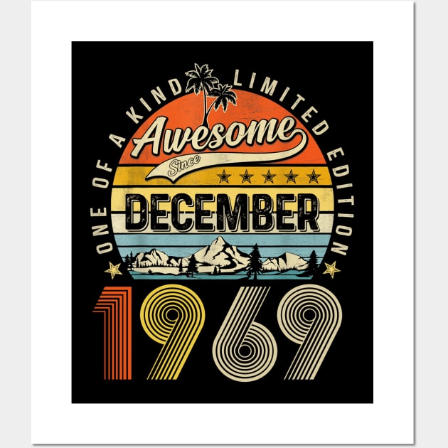 Awesome Since December 1969 Vintage 54th Birthday Wall Art by Tagliarini Kristi